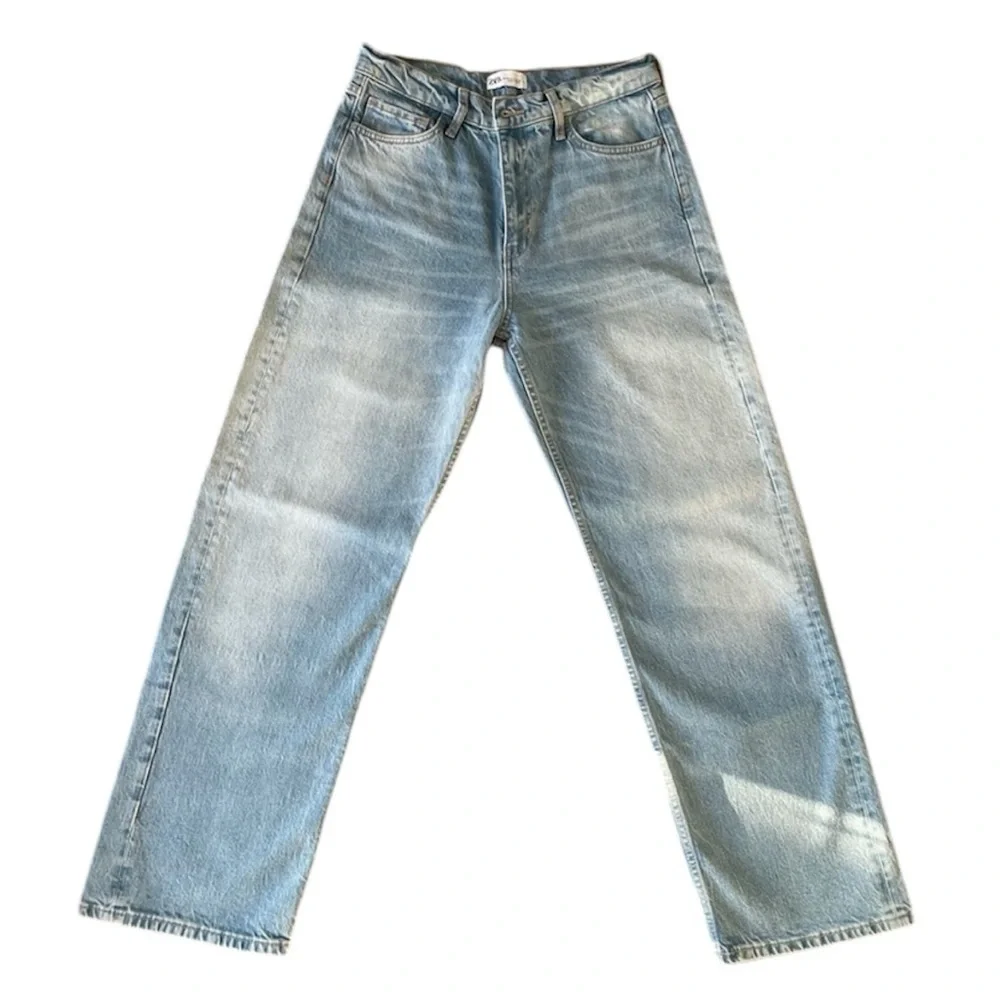 New ZARA NWOT High Rise TRF Barrel Jeans - Picture 2 of 8
